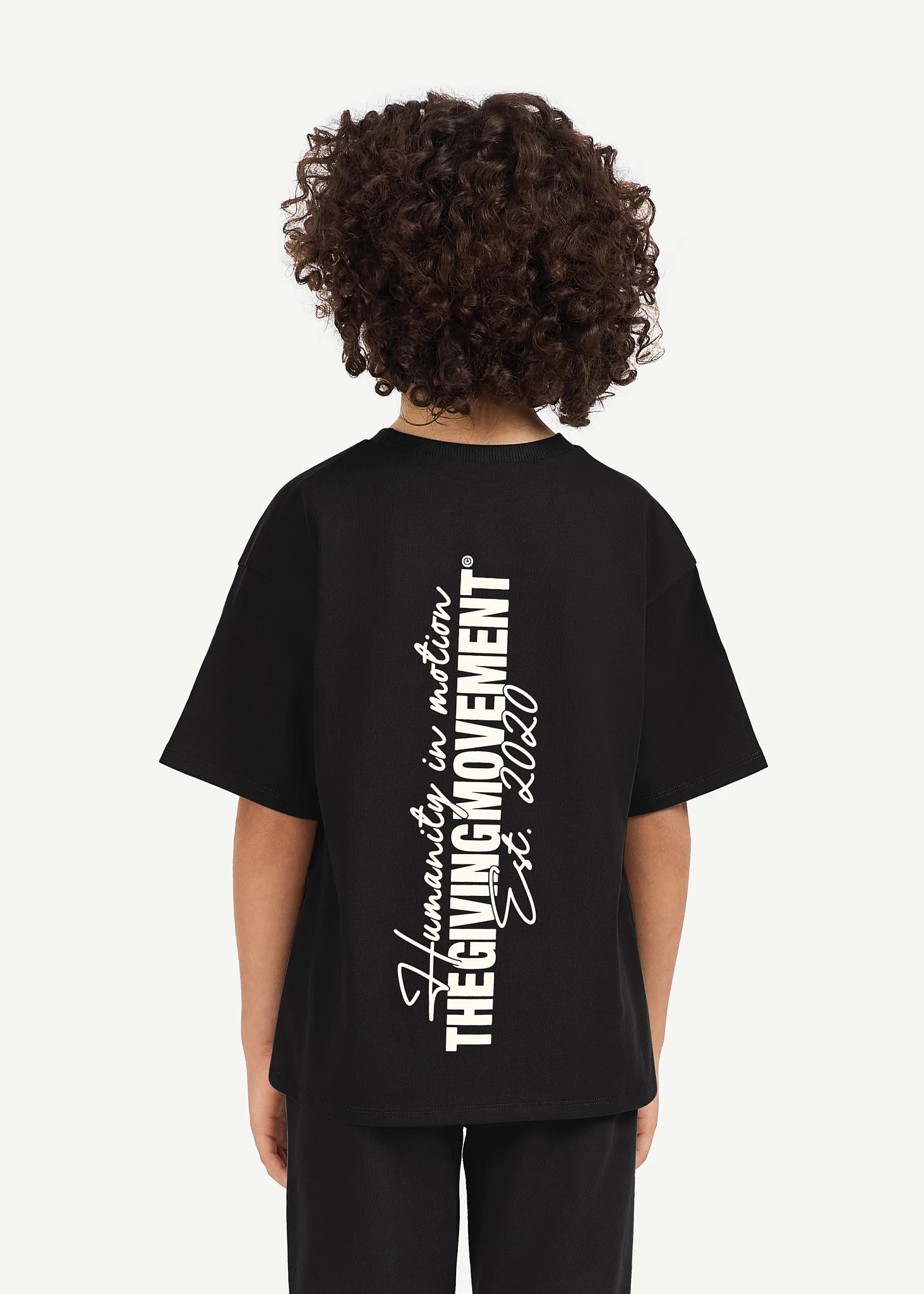 Kids Oversized Vertical Print T-Shirt