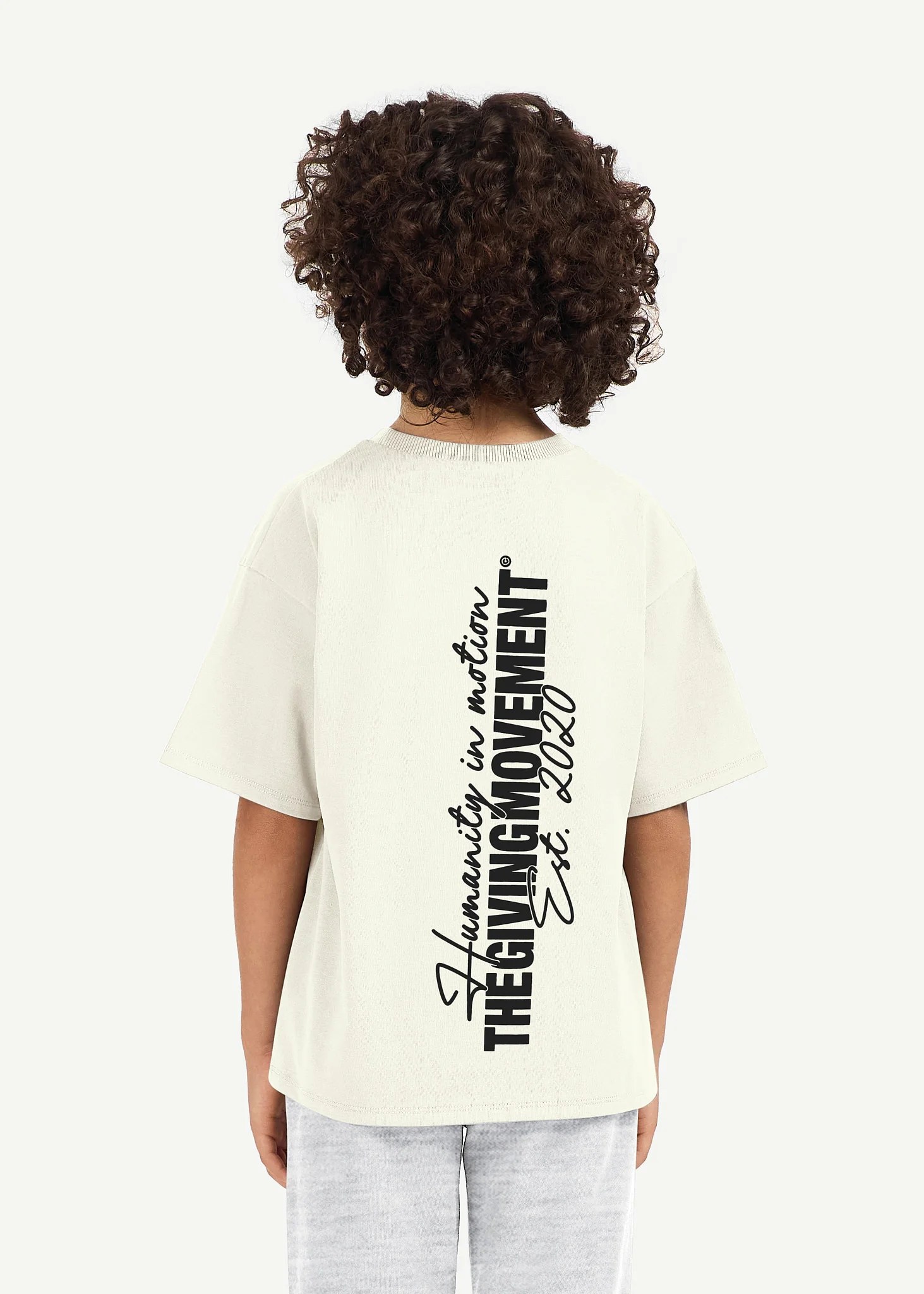 Kids Oversized Vertical Print T-Shirt