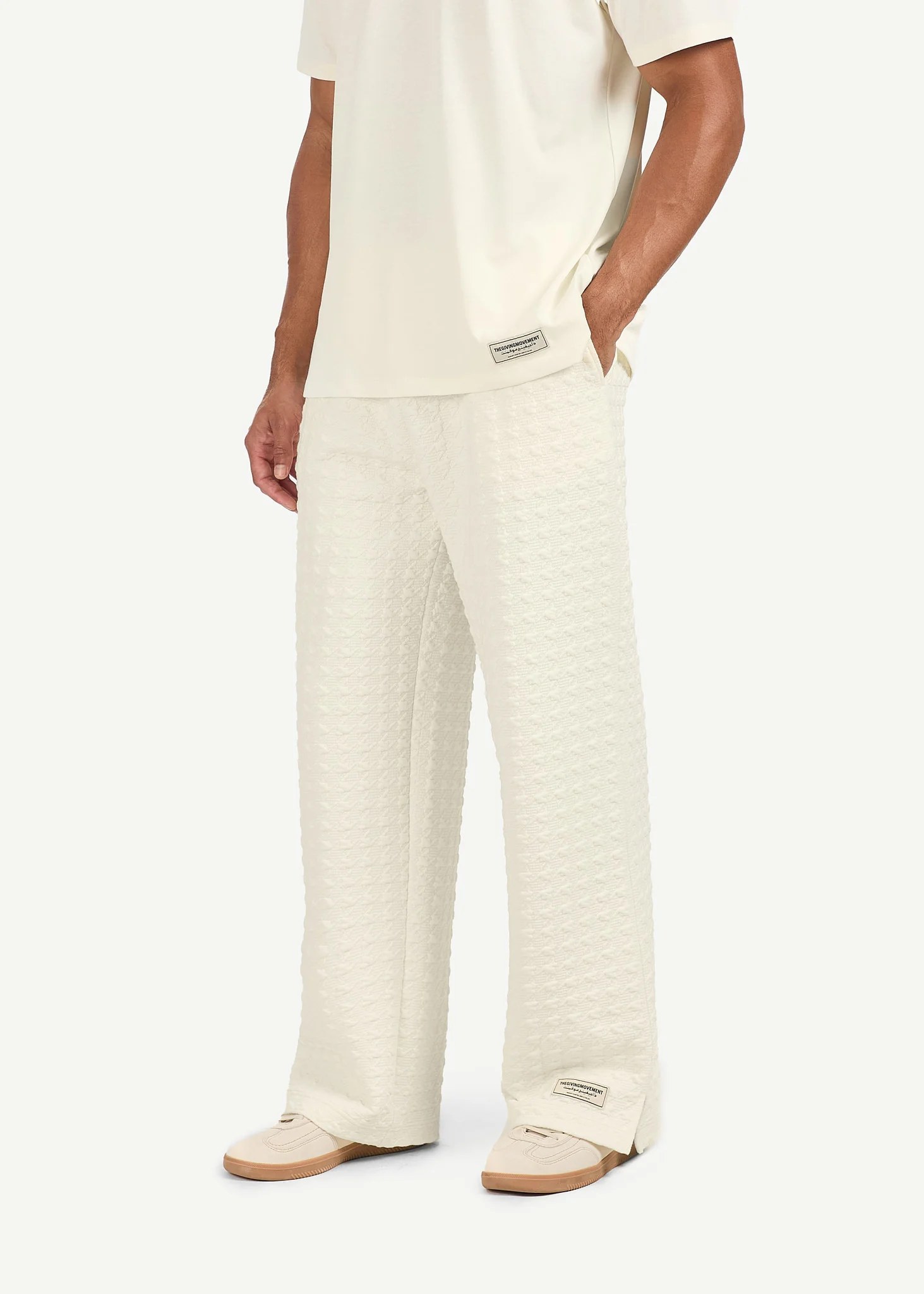 Jacquard Texture Straight Leg Jogger