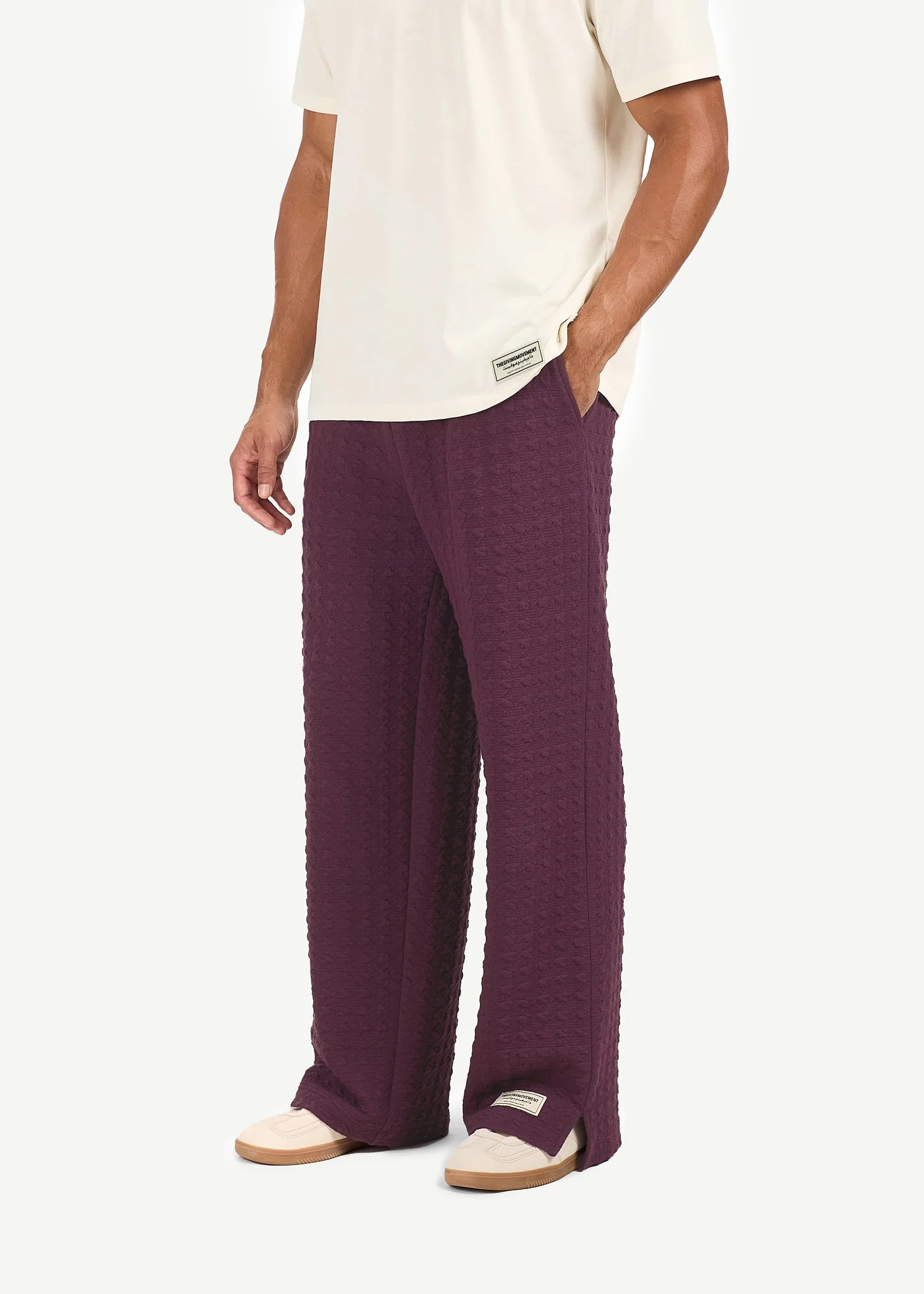 Jacquard Texture Straight Leg Jogger
