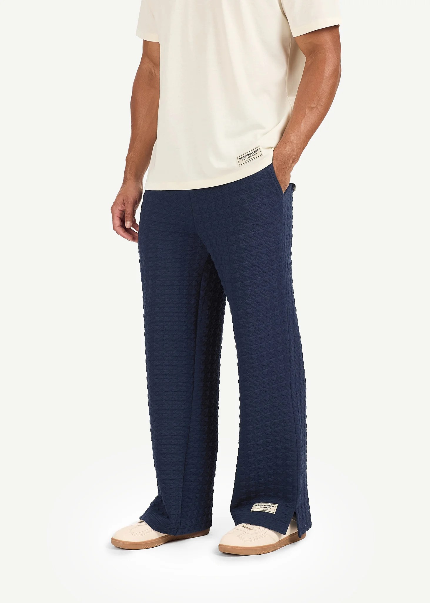 Jacquard Texture Straight Leg Jogger