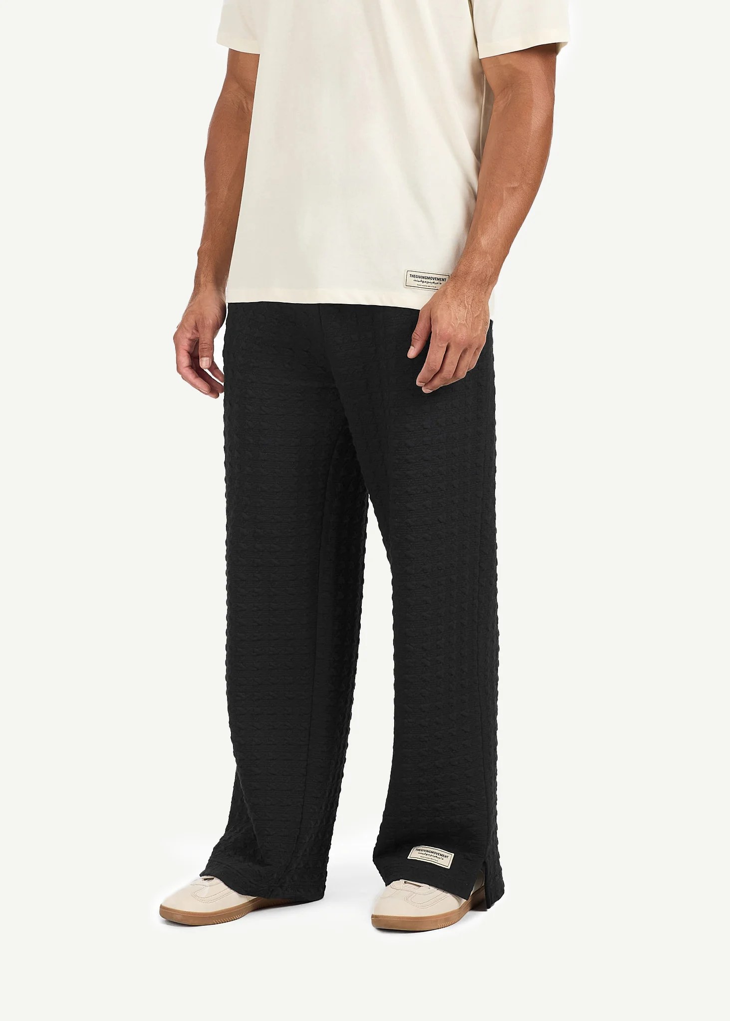 Jacquard Texture Straight Leg Jogger