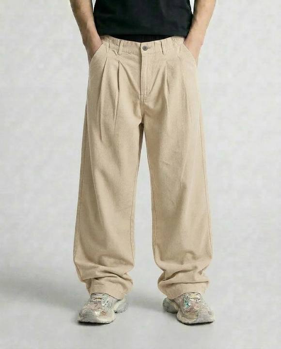 COTTON - PLEATED PANTS