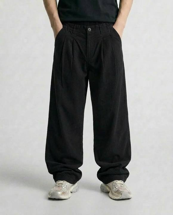 COTTON - PLEATED PANTS