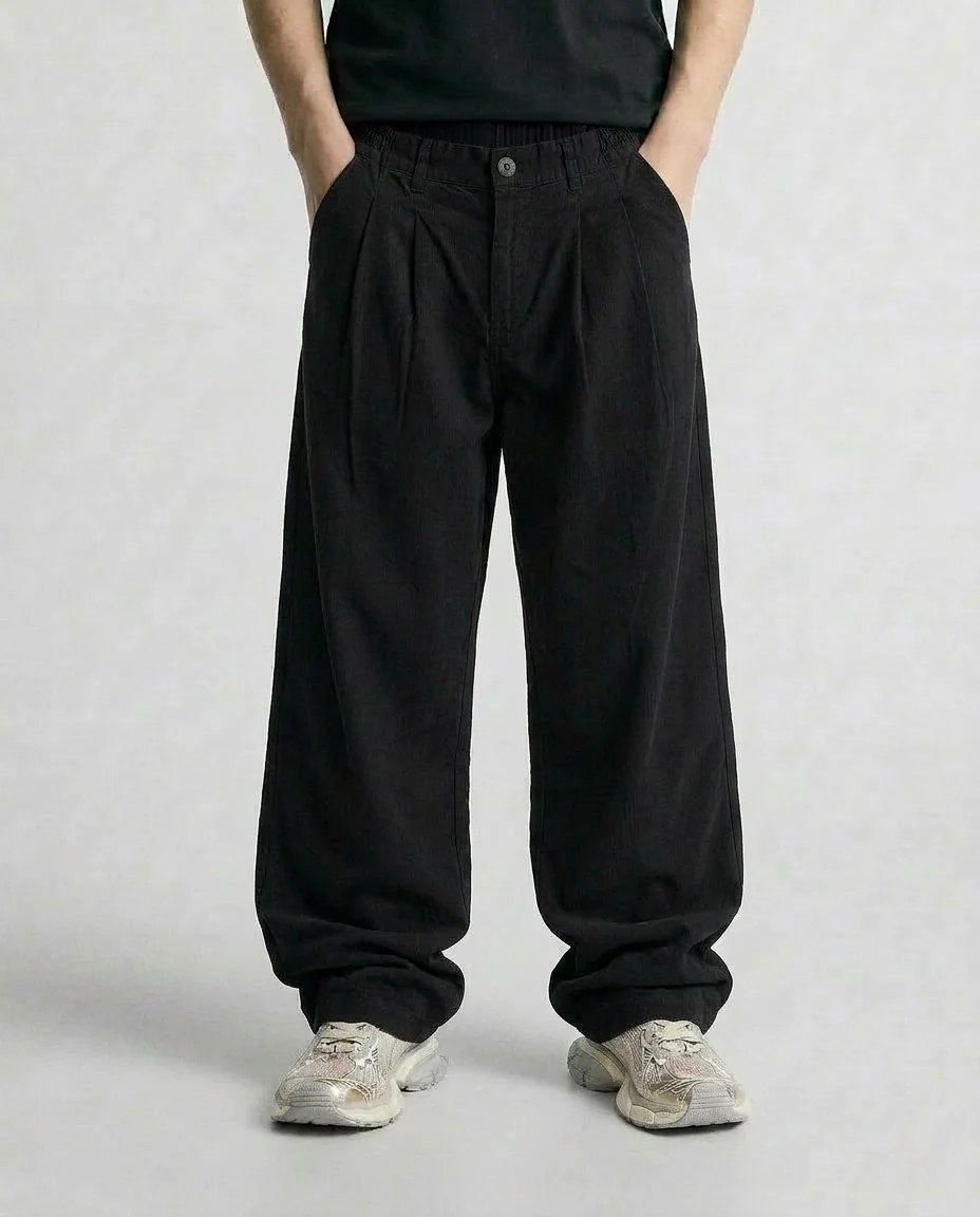 COTTON - PLEATED PANTS