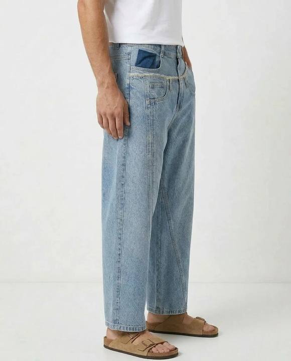 Raw Edge Panel Denim pants