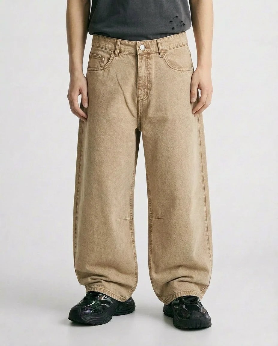 WASHED BALLOON FIT JEANS