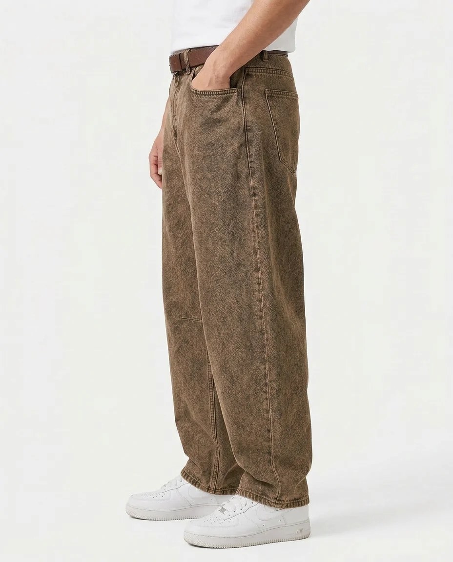 WASHED BALLOON FIT JEANS