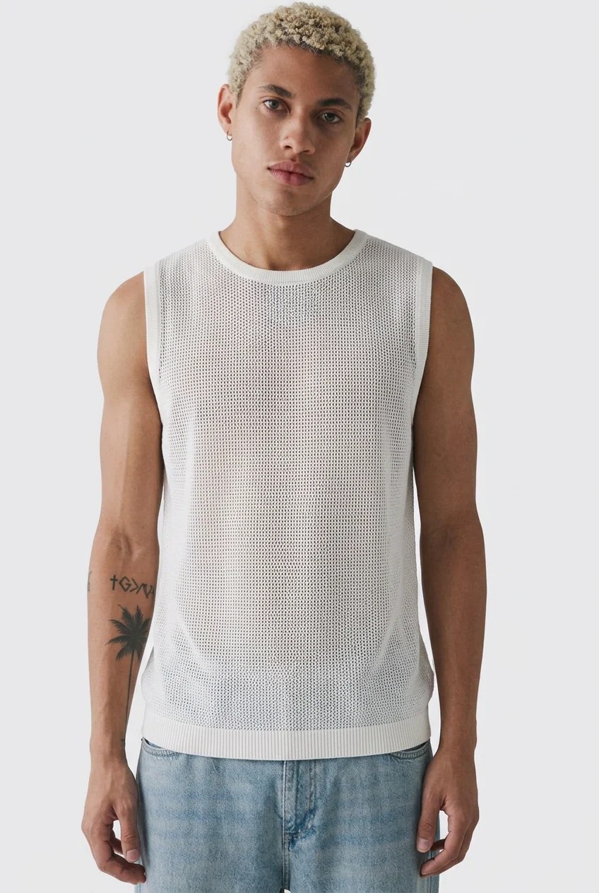Openwork  knit tank top (3 For 999)