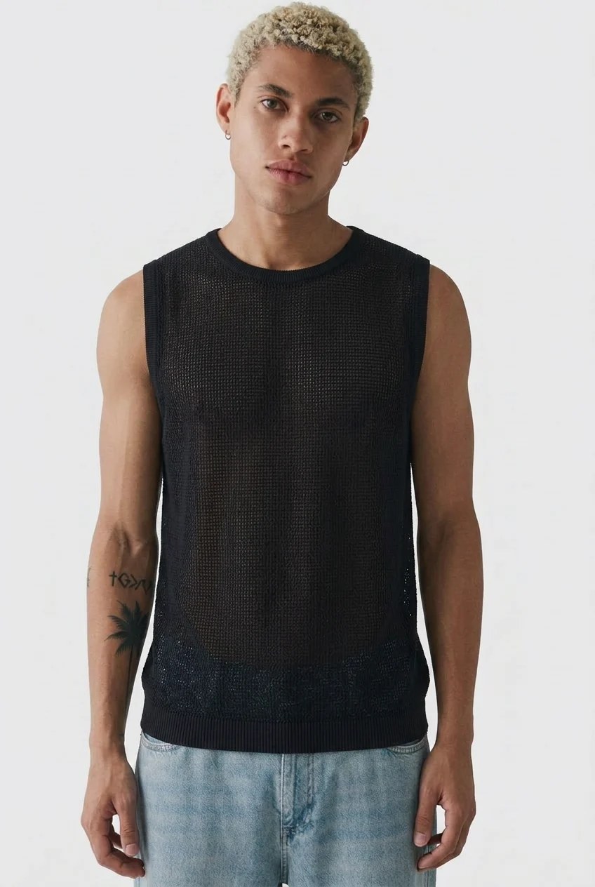 Openwork  knit tank top (3 For 999)