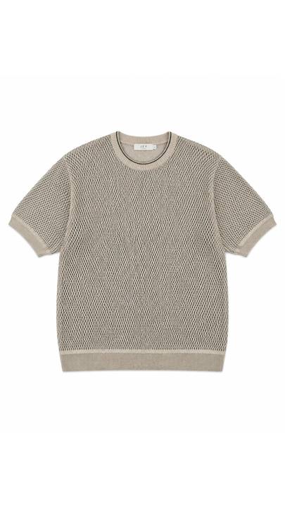 Open-Knit Textured Sweater Tee