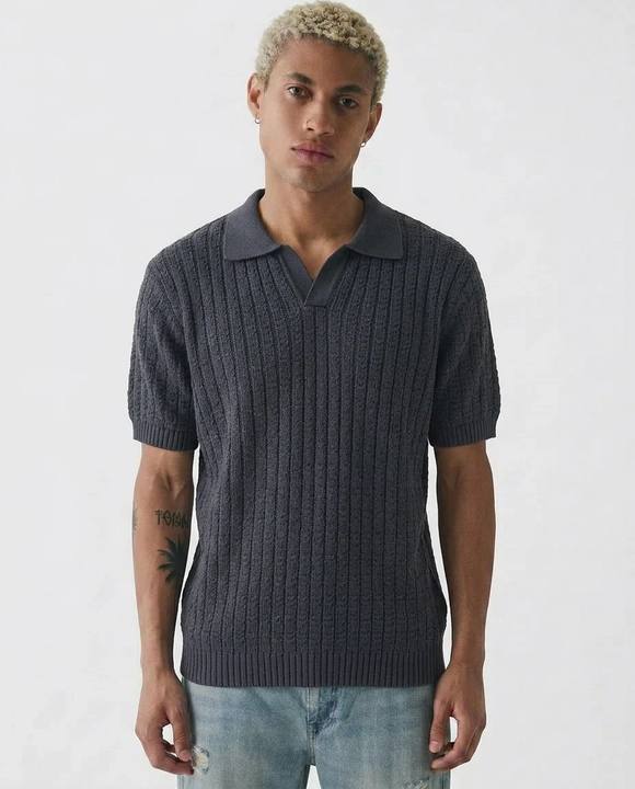 Texture knit polo
