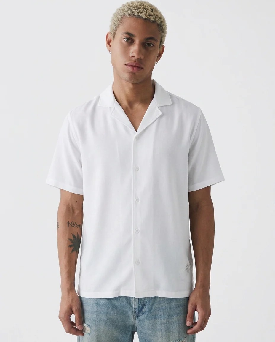 LINEN BLEND cropped FIT SHIRT (3 For 999)