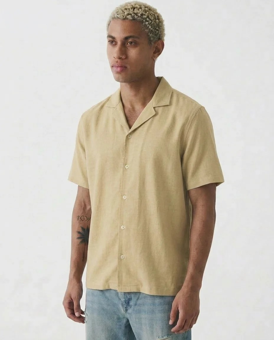 LINEN BLEND cropped FIT SHIRT (3 For 1299)