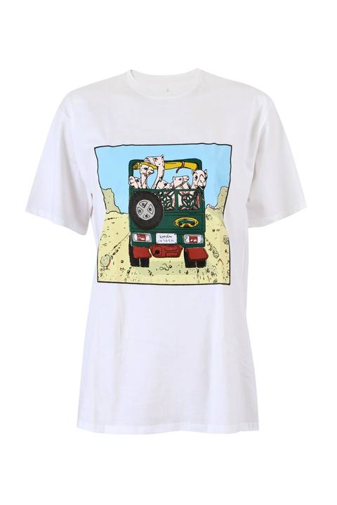 Camel Jeep Print T-Shirt.
