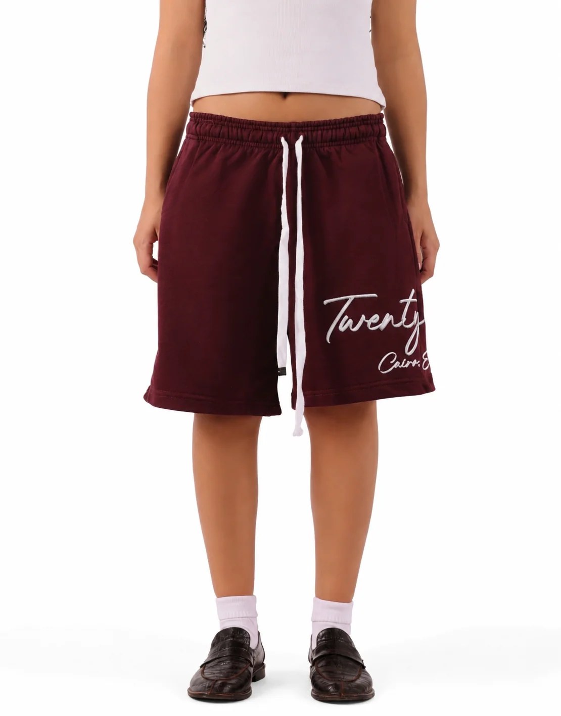 MAROON PIN SHORTS