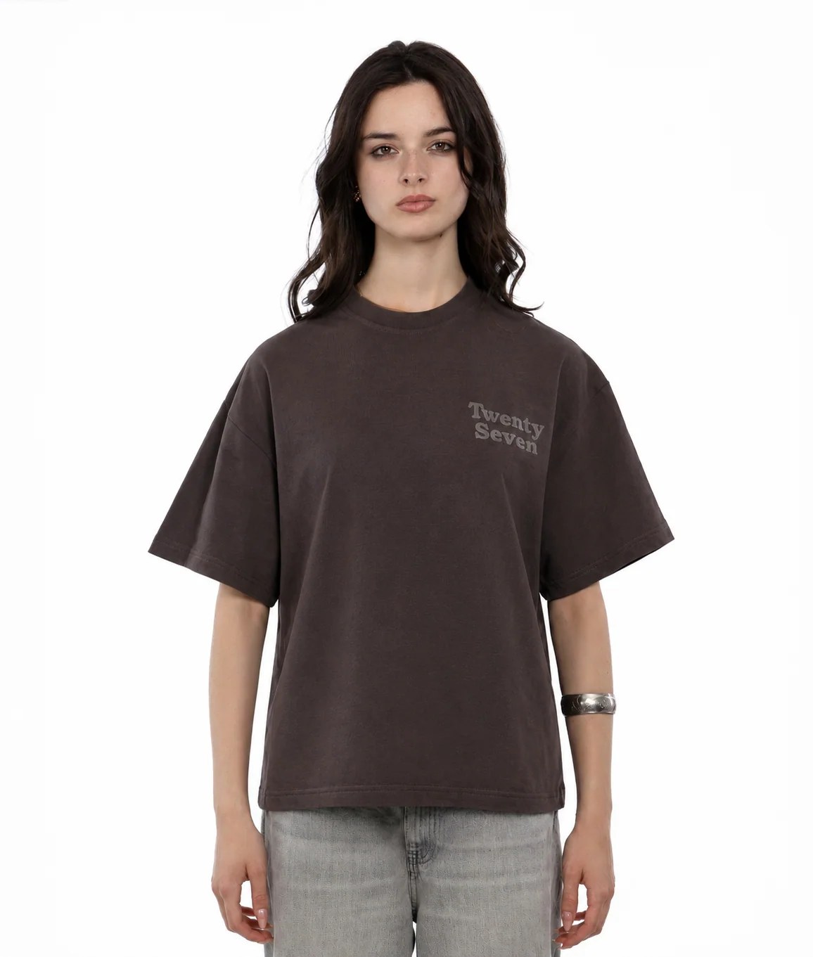 BROWN BASIC TEE