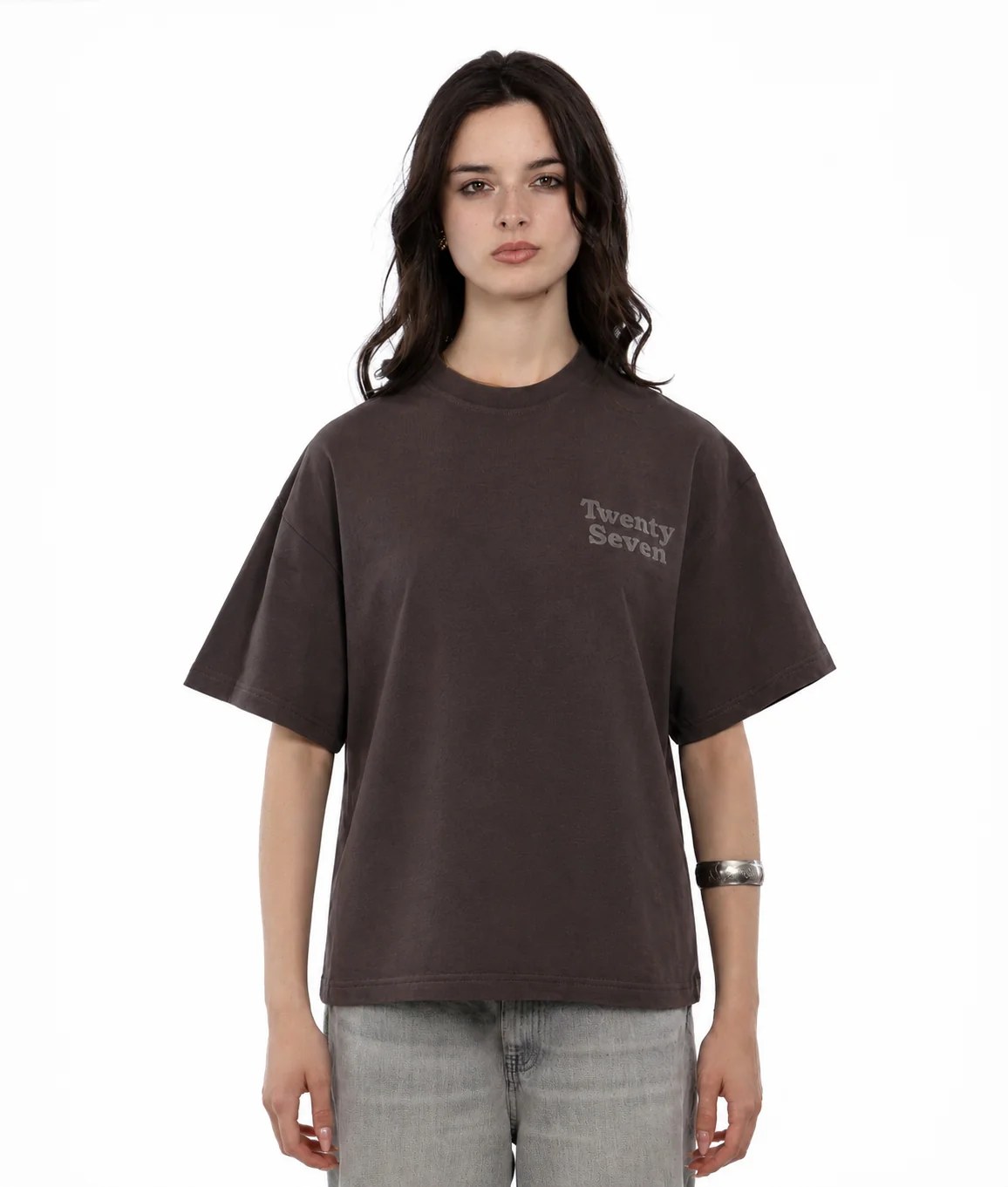 BROWN BASIC TEE