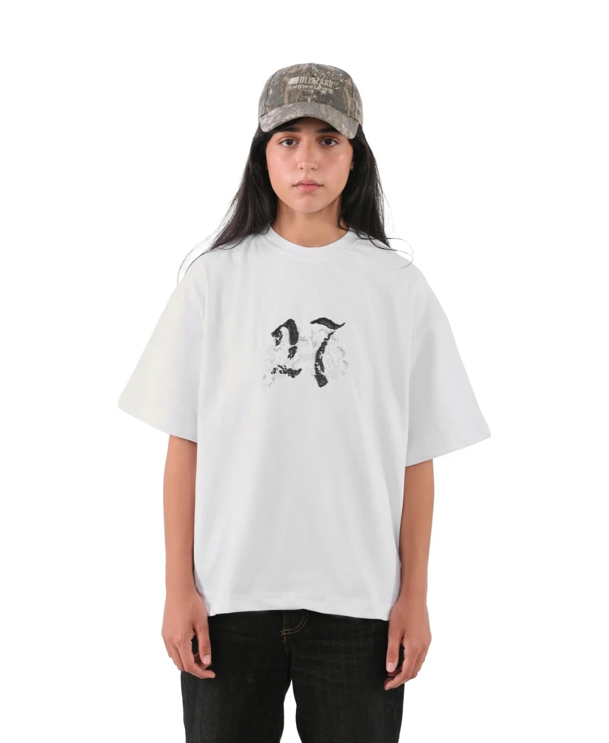 CRUSHED TYPE WHITE TEE