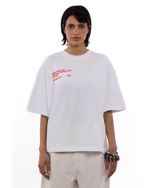 White velvet loop tee