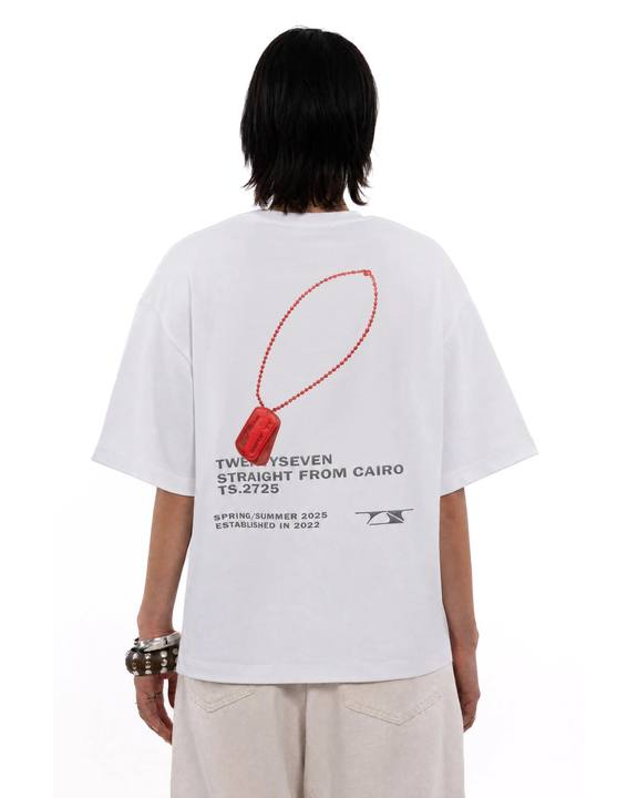 White velvet loop tee