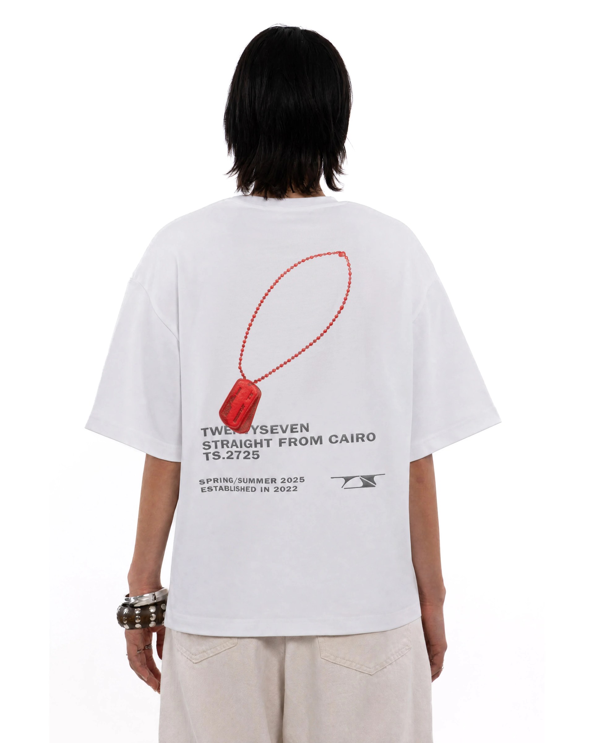 White velvet loop tee