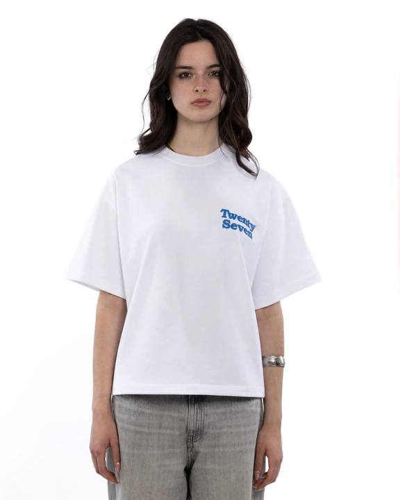 WHITE X BLUE BASIC TEE