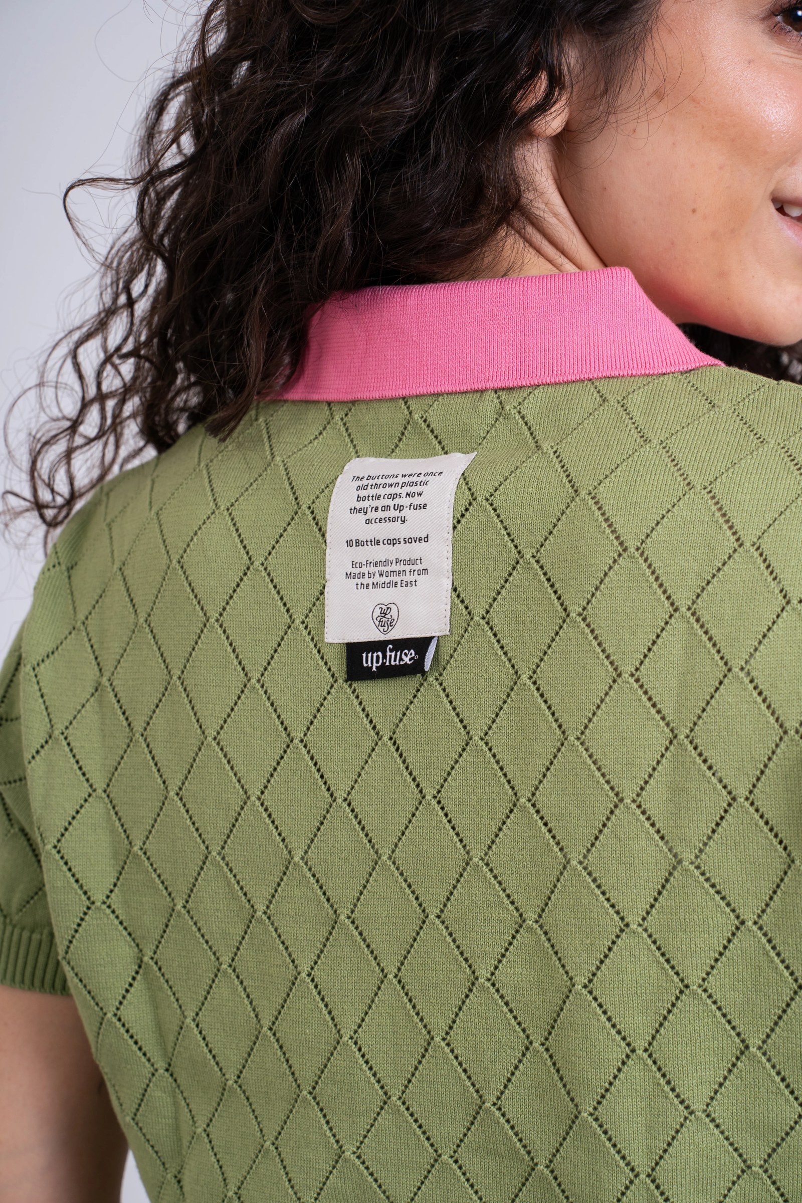 Knitted Short Sleeve Shirt — Apple Pink