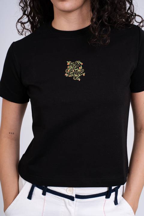 Up-Fuse Logo Baby Tee - Black