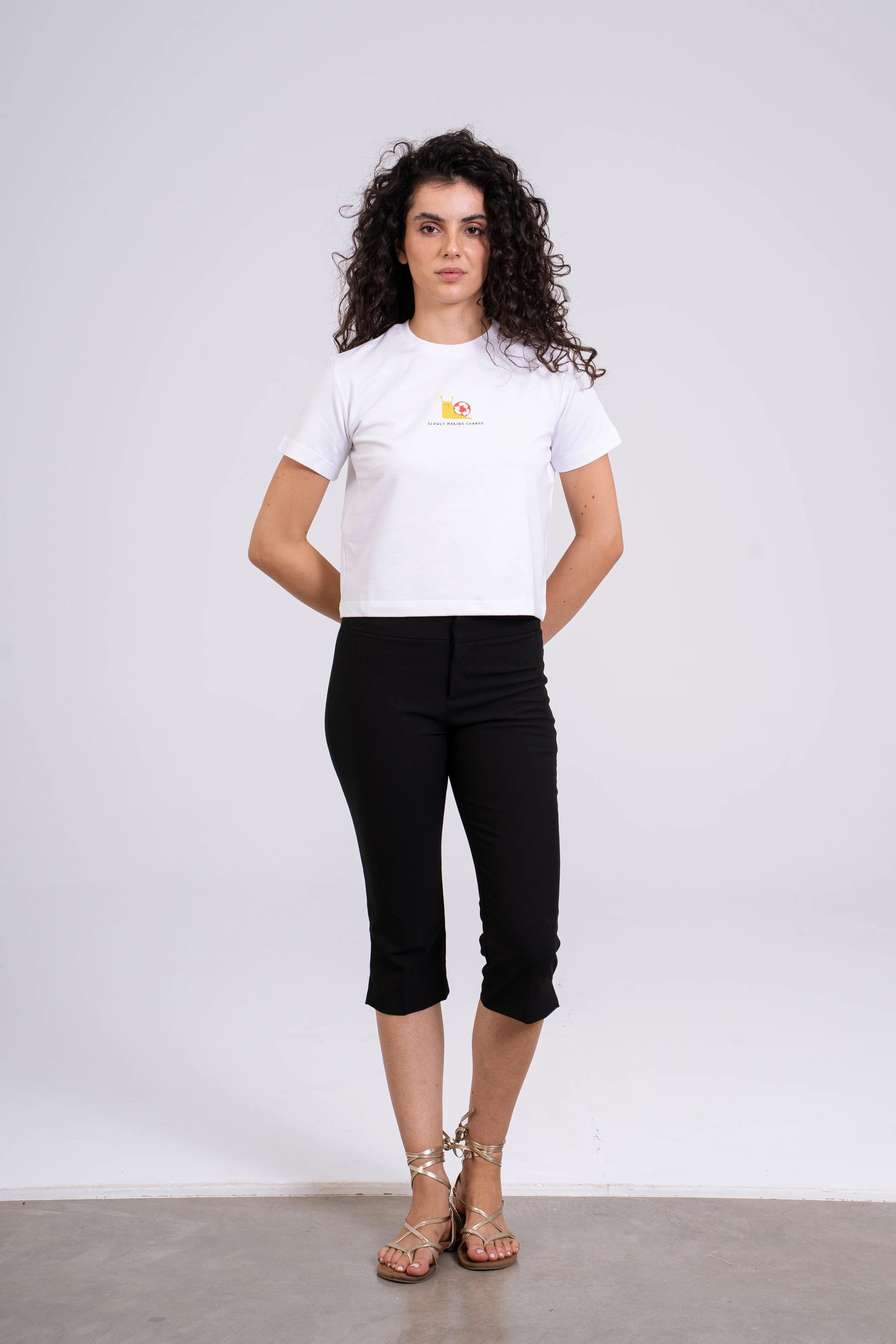 Slowly Making Change Baby Tee - White