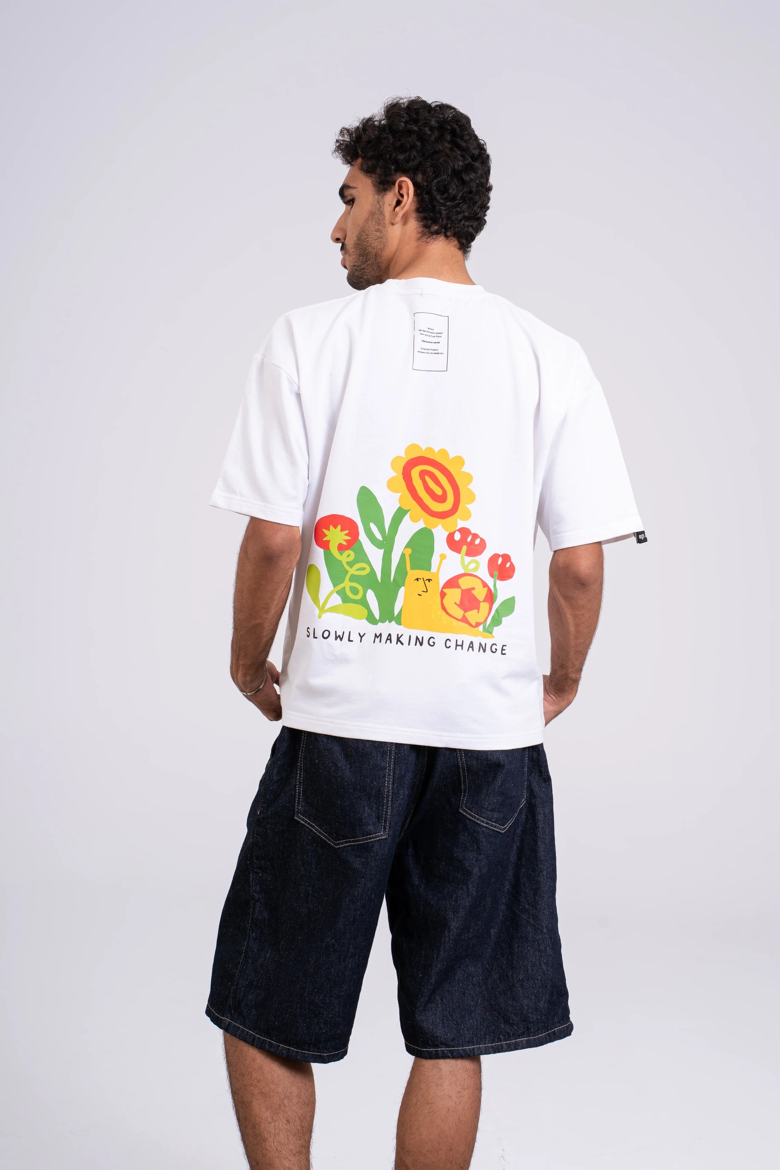 Slowly Making Change Oversized T-Shirt - White