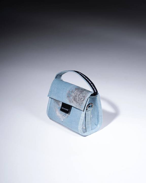 Denim Affair Metallic Silver Mini Lolita in Ice Blue