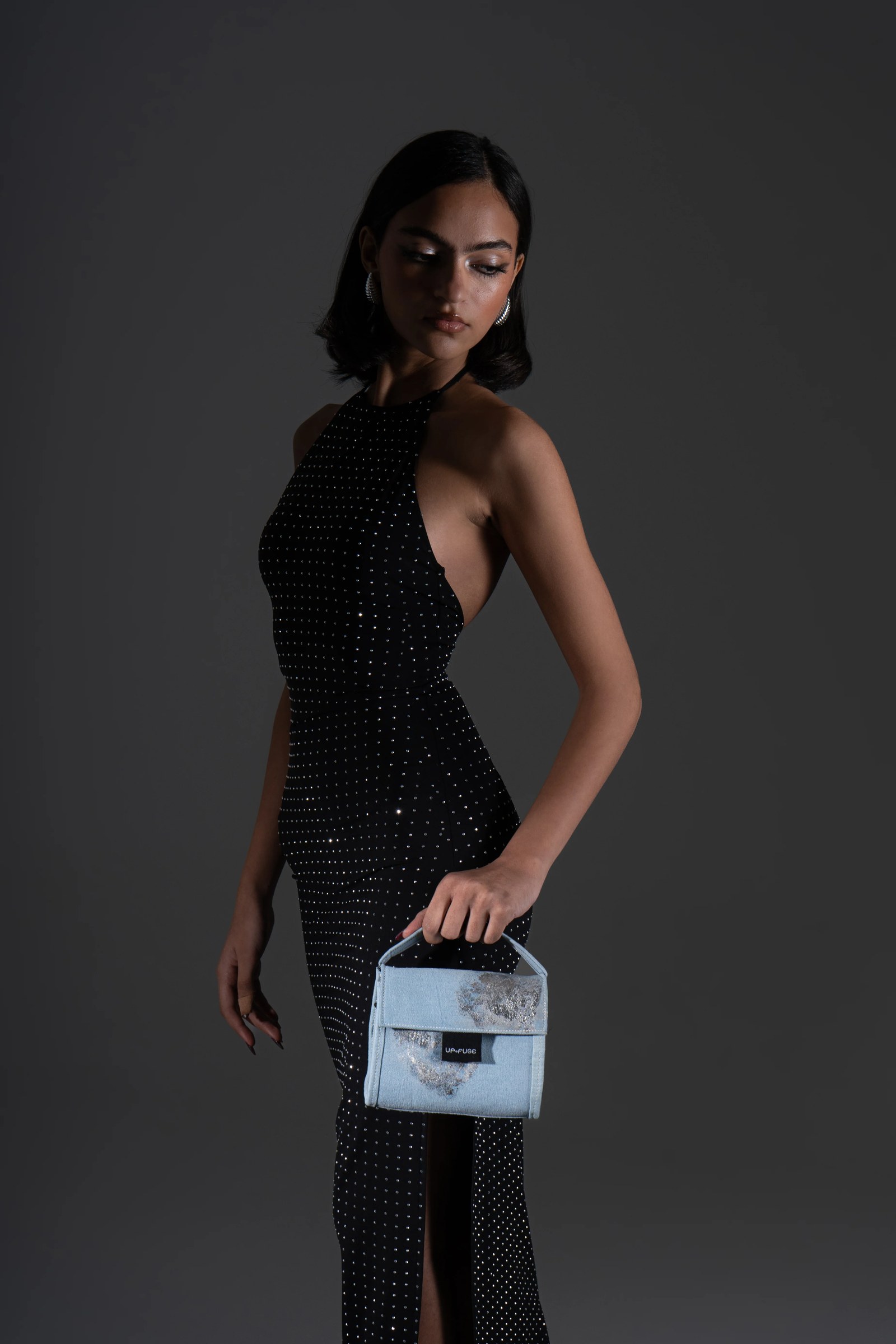Denim Affair Metallic Silver Mini Lolita in Ice Blue