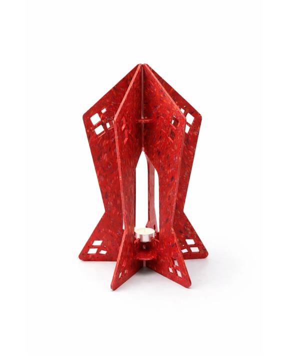 Sculptural Lantern - Red