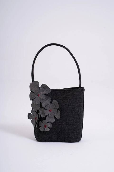 Petal Bucket Bag - Black Denim