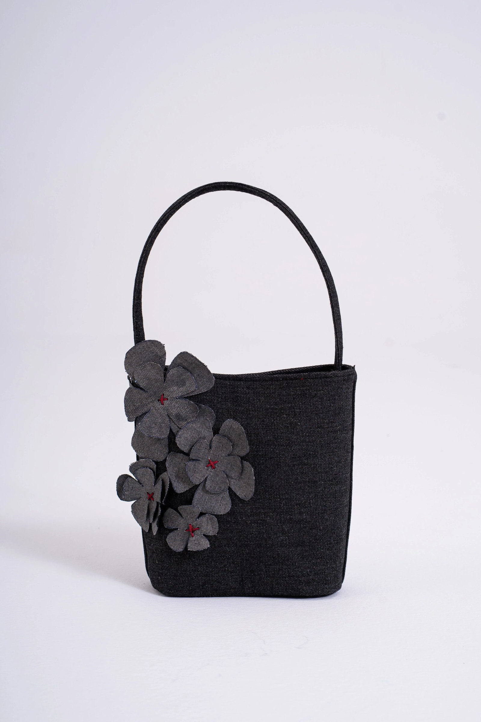 Petal Bucket Bag - Black Denim