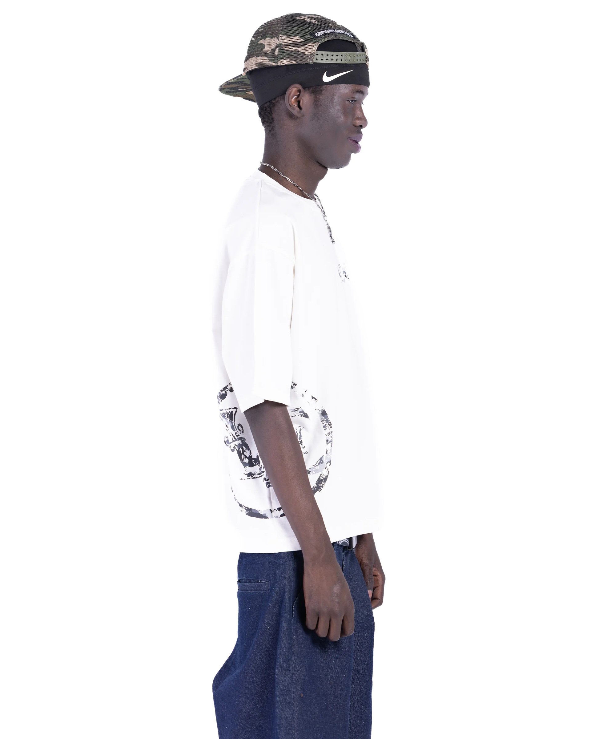 WHITE DISPLACED T-SHIRT