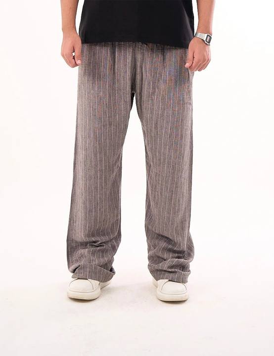 Striped linen pants