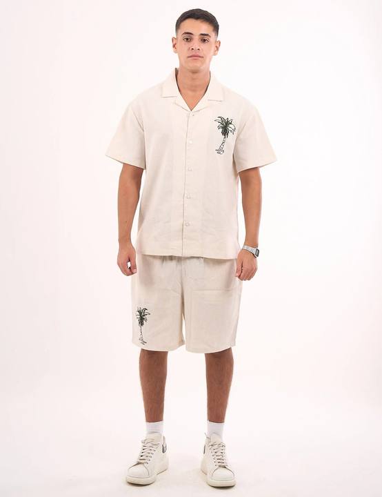 Palm Tree Embroidered Co-ord