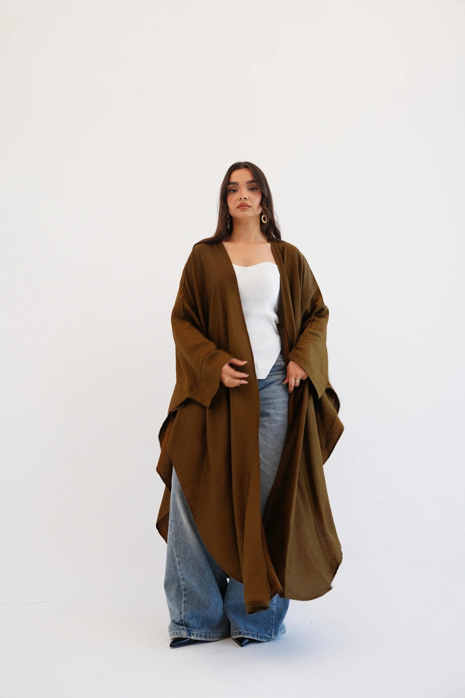 Cape Shimmer Kaftan In Brown