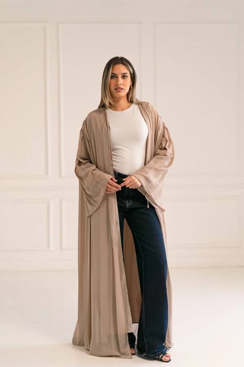 Beige flowfold cardigan
