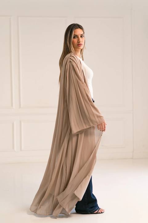 Beige flowfold cardigan