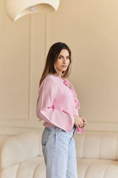 Bow shirt in pink