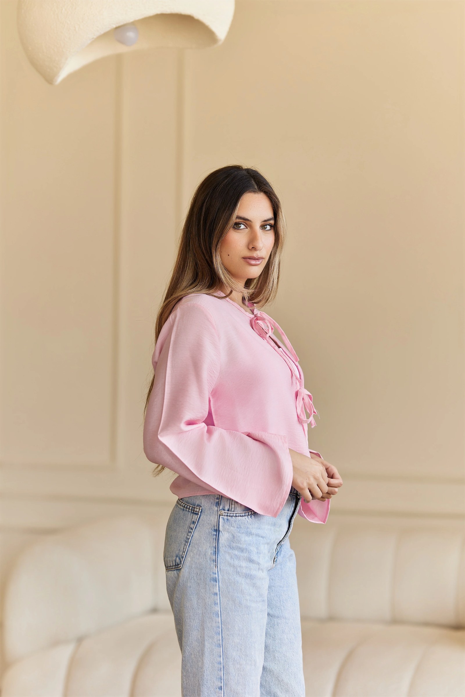Bow shirt in pink