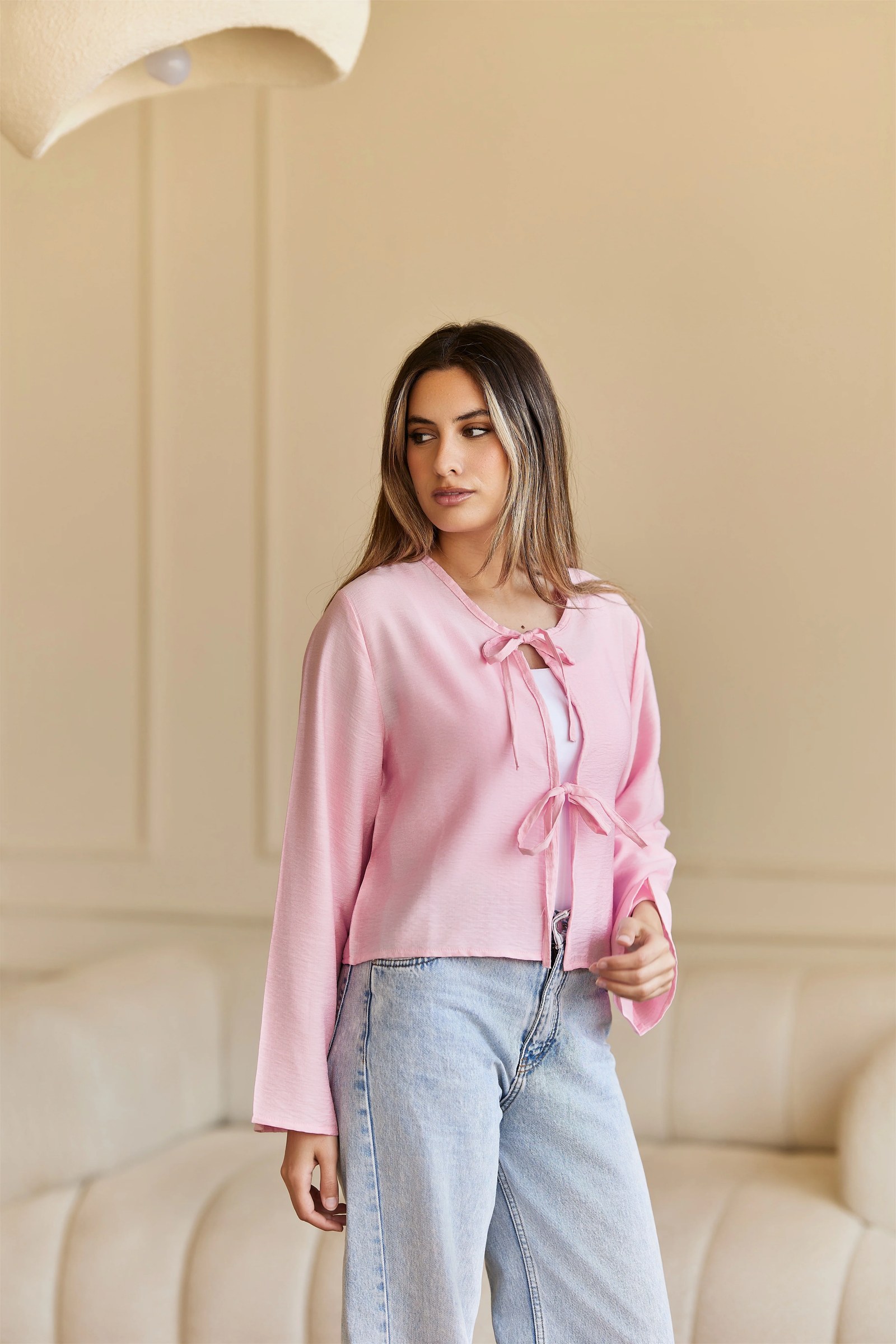 Bow shirt in pink