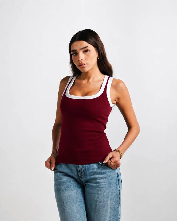 Burgundy Layered Tank Top