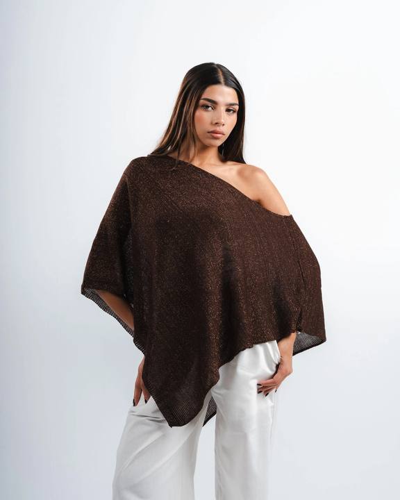 Brown Shimmer Poncho