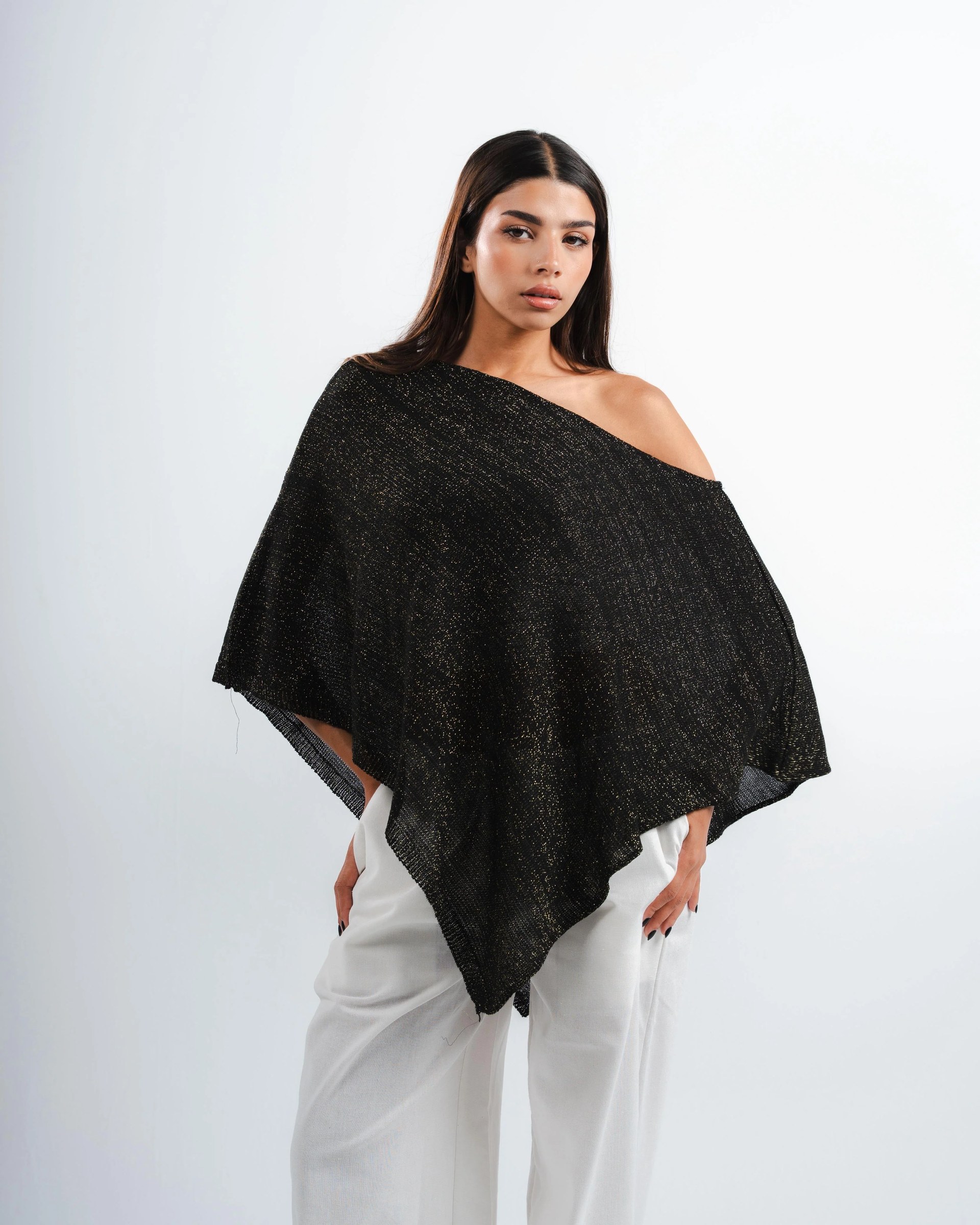 Black Shimmer Poncho