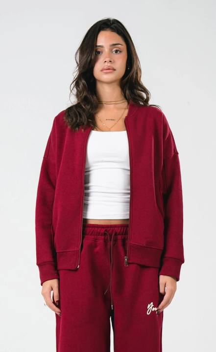 Burgundy Zip-Up Jacket