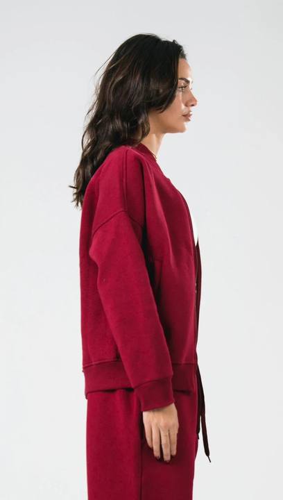 Burgundy Zip-Up Jacket